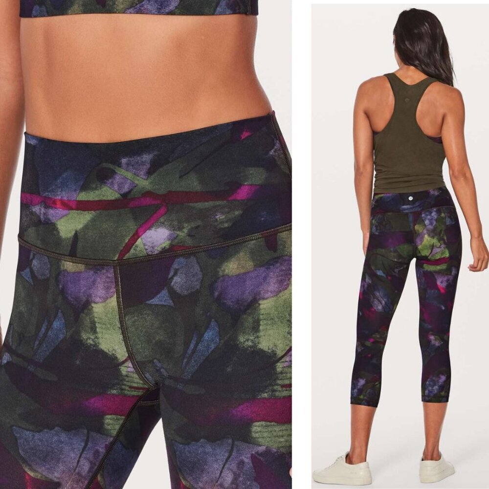 Lululemon Wunder Under Crop Luxtreme 21" In Aura Dark Chrome Multi Size 2